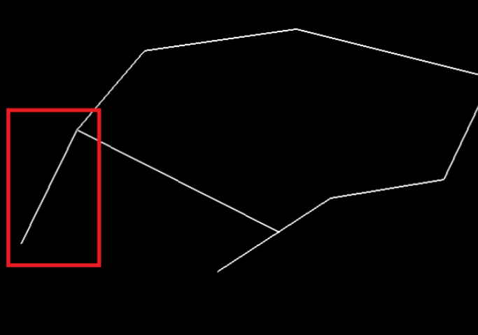Widok okna grafiki z kolejnymi zasnapowanymi odcinkami