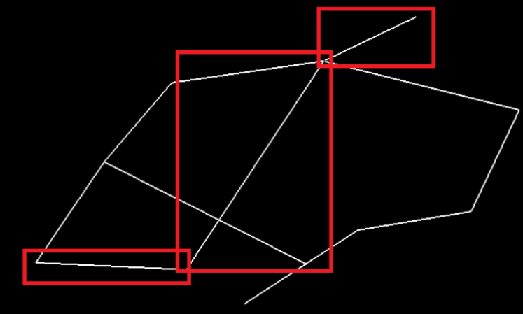 Widok okna grafiki z kolejnymi zasnapowanymi odcinkami