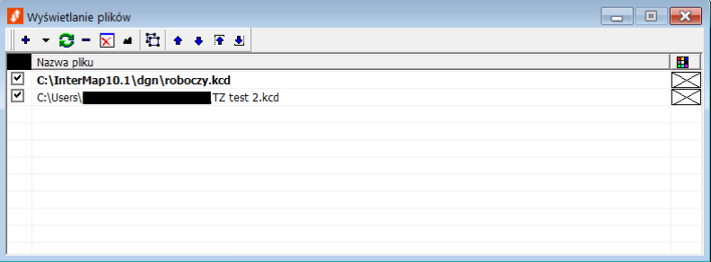 Widok okna wyświetlania plików