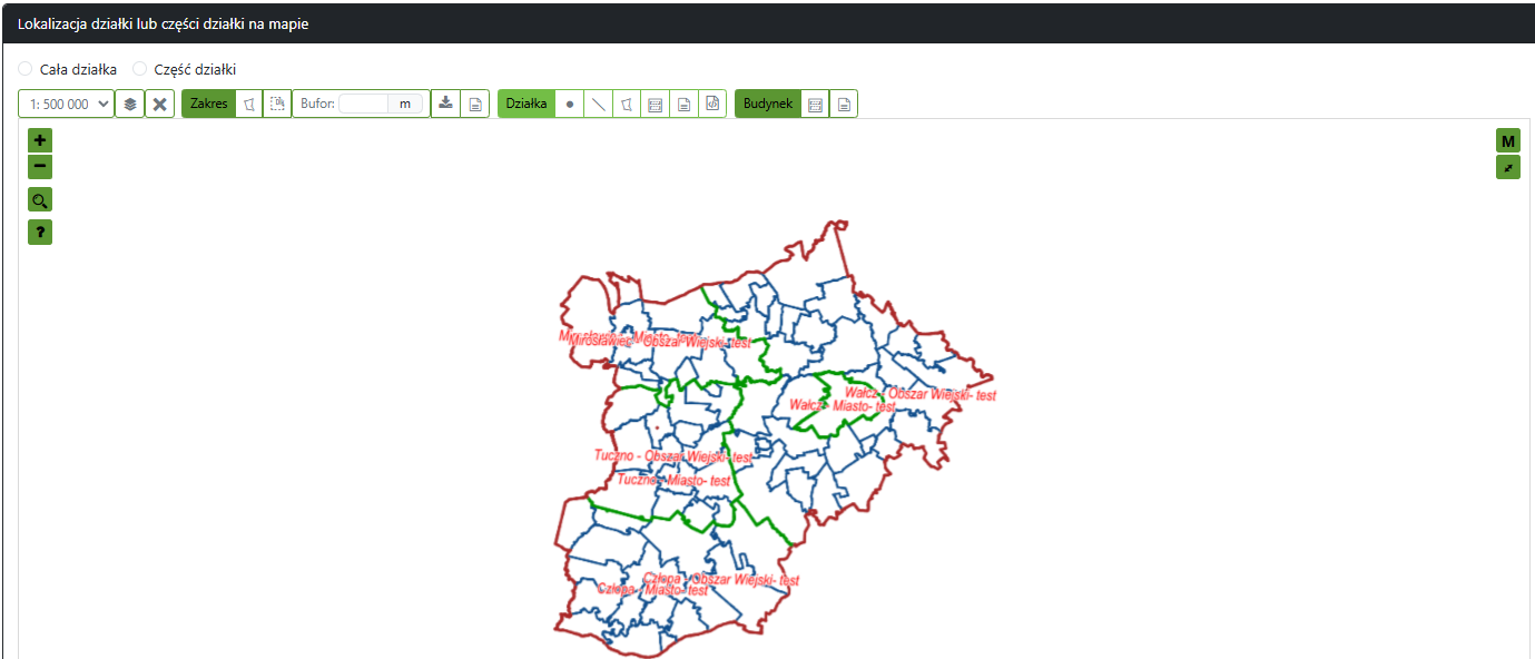 Widok części wniosku o zakup działki